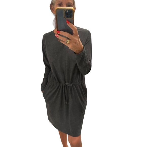 Kyodan Outdoor Aspen Gray Long Sleeves Drawstring Dress.Size M - Picture 3 of 13